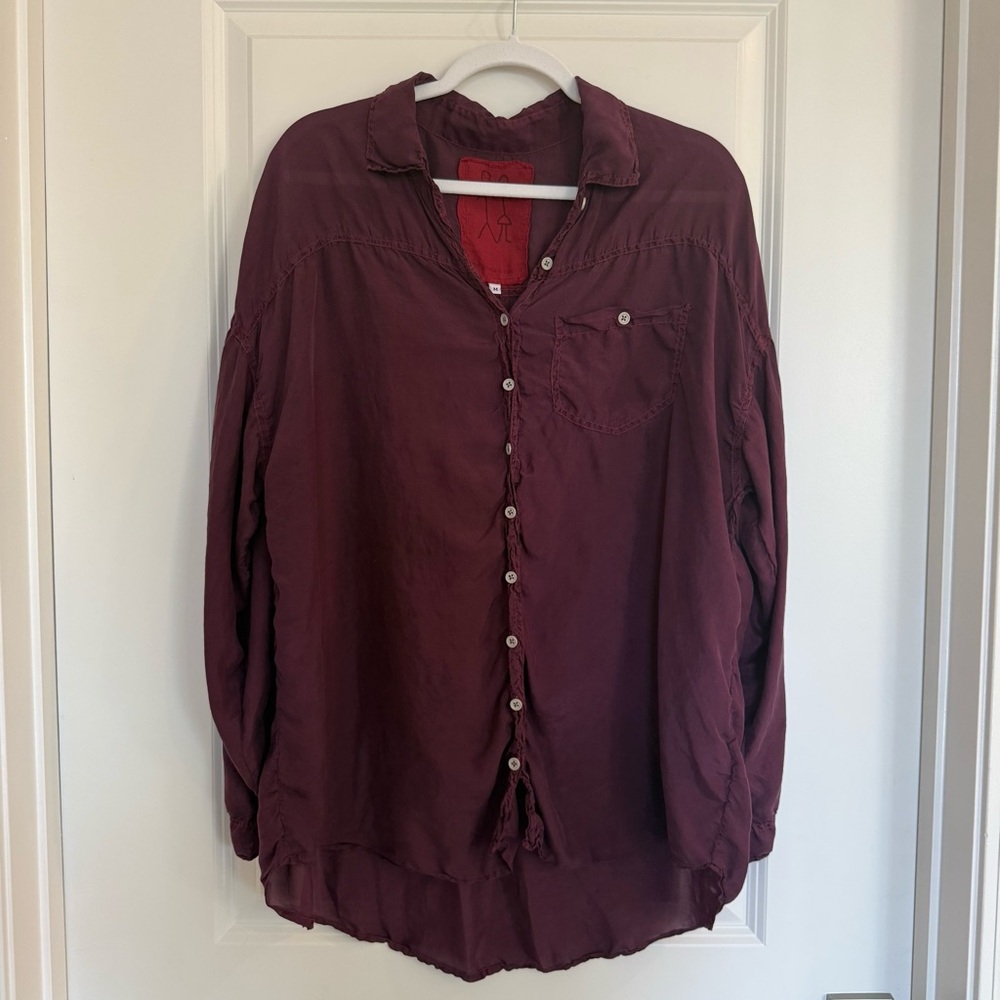 Johnny Was Pete & Greta Silk Oversized Button Down Shirt